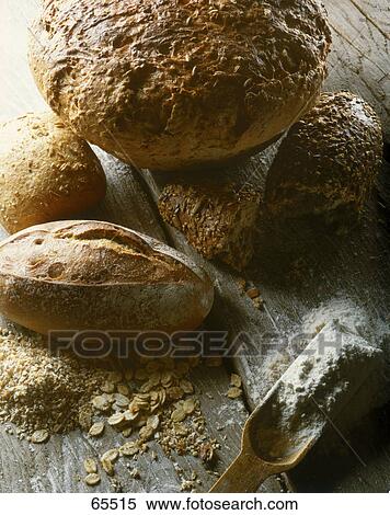 Stock Photography - High angle view of loaf of bread . Fotosearch