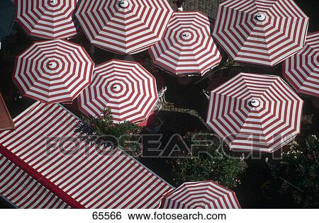 Stock Photograph - High angle view of sunshades . Fotosearch
