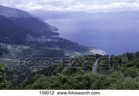 High angle view of trees with lake in background, Atitlan Lake, Mexico View Large Photo Image Stock Image - High angle view of trees with lake in background, Atitlan Lake, Mexico . Fotosearch
