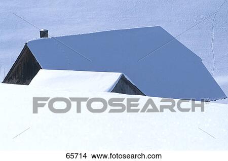 House on snow covered landscape View Large Photo Image Picture - House on snow covered landscape . Fotosearch