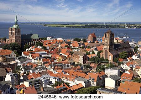 Houses and churches in town, St. Nikolai Church and St. Jakobi Church, Stralsund, Rugen, Mecklenburg-West Pomerania, Germany View Large Photo Image Stock Photograph - Houses and churches in town, St. Nikolai Church and St. Jakobi Church, Stralsund, Rugen, Mecklenburg-West Pomerania, Germany . Fotosearch