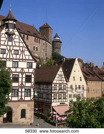Houses in town, Nuremberg, Bavaria, Germany View Large Photo Image Stock Image - Houses in town, Nuremberg, Bavaria, Germany . Fotosearch