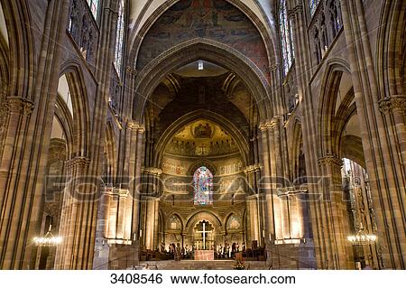 Interior of the Strasbourg Cathedral, Strasbourg, France, low angle view View Large Photo Image Stock Photograph - Interior of the Strasbourg Cathedral, Strasbourg, France, low angle view . Fotosearch