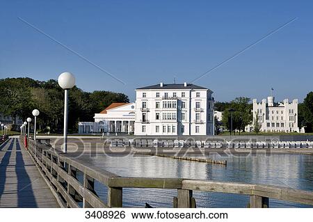 Stock Photograph - Kempinski Grand Hotel seen from a jetty, Heiligendamm, Bad Doberan, Germany . Fotosearch