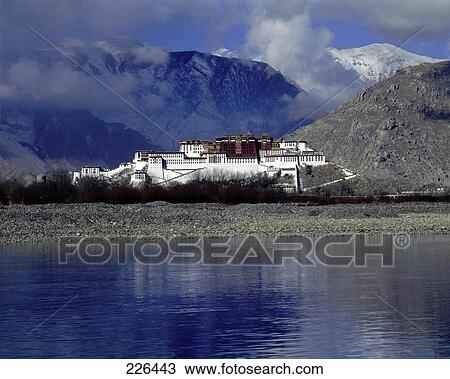 Lake in front of palace, Potala Palace, Lhasa, Tibet View Large Photo Image Stock Image - Lake in front of palace, Potala Palace, Lhasa, Tibet . Fotosearch