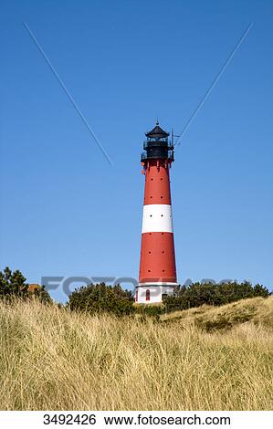 Lighthouse Hoernum, Sylt, Germany, low angle view View Large Photo Image Stock Photograph - Lighthouse Hoernum, Sylt, Germany, low angle view . Fotosearch