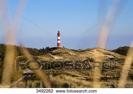 Stock Image - Lighthouse on Amrum Island, Schleswig-Holstein, Germany . Fotosearch