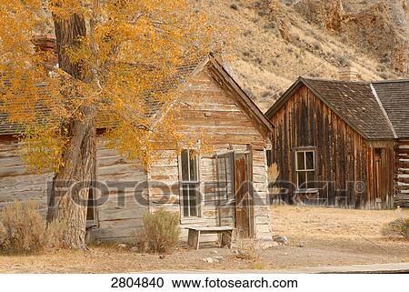 Log Cabins In Ghost Town Montana Usa Stock Image 2804840