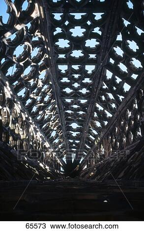 Stock Image - Low angle view of church ceiling, Freiburg, Germany . Fotosearch