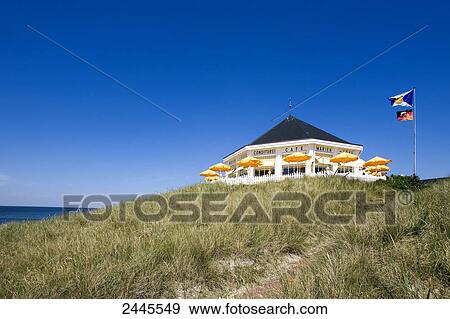 Stock Photo - Low angle view of restaurant, Cafe Marienhoehe, Langeoog, Lower Saxony, Germany . Fotosearch