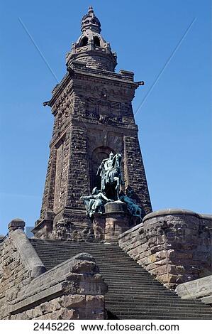 Stock Photograph - Low angle view of statue of Barbarossa, Kyffhaeuser, Thuringia, Germany . Fotosearch