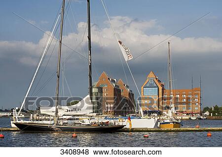 Marina of Rostock, warehouses in the background, Germany View Large Photo Image Stock Photo - Marina of Rostock, warehouses in the background, Germany . Fotosearch