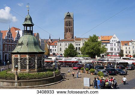 Marketplace of Wismar, Germany, elevated view View Large Photo Image Stock Image - Marketplace of Wismar, Germany, elevated view . Fotosearch