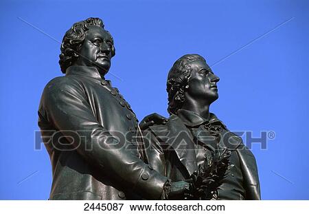 Memorial for Goethe and Schiller in front of National Theater, Weimar, Thuringia, Germany View Large Photo Image Stock Photo - Memorial for Goethe and Schiller in front of National Theater, Weimar, Thuringia, Germany . Fotosearch