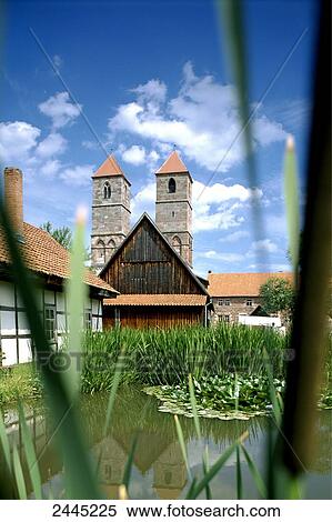 Stock Photography - Monastery in town, Cloister Vessra, Themar, Thuringia, Germany . Fotosearch