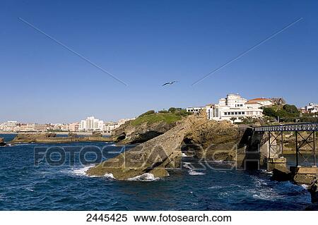 Natural arch formation in ocean, Pointe Saint-Martin, Biarritz, Pyrenees-Atlantiques, Aquitaine, France View Large Photo Image Stock Photography - Natural arch formation in ocean, Pointe Saint-Martin, Biarritz, Pyrenees-Atlantiques, Aquitaine, France . Fotosearch