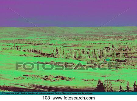 Stock Photo - Panoramic view of landscape, Pastos Blancos, Patagonia, Argentina . Fotosearch