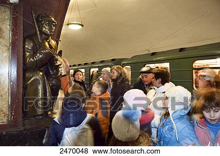 Passengers at subway station, Revolution Square, Moscow, Russia View Large Photo Image Stock Photo - Passengers at subway station, Revolution Square, Moscow, Russia . Fotosearch
