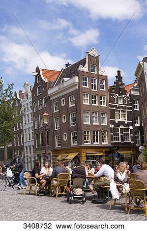 Stock Image - Pavement cafe, Amsterdam, Netherlands . Fotosearch