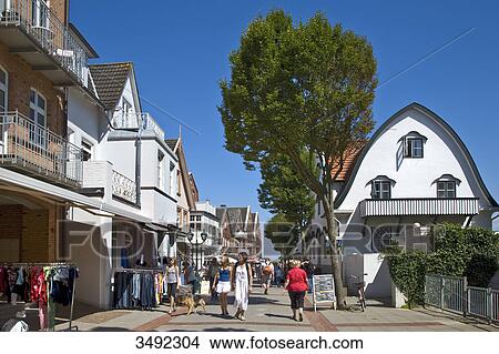 Picture - Pedestrian area in Wyk, Foehr, Nordfriesland, Schleswig-Holstein, Germany . Fotosearch