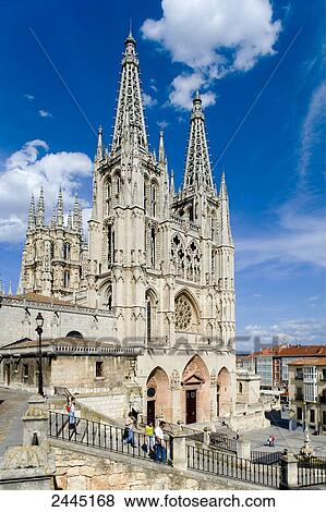People in front of cathedral, Burgos Cathedral, Burgos, Spain View Large Photo Image Stock Photo - People in front of cathedral, Burgos Cathedral, Burgos, Spain . Fotosearch