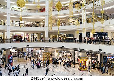 Picture - People in shopping mall, Petronas Towers, Kuala Lumpur, Malaysia . Fotosearch