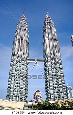 Picture - Petronas Towers, Kuala Lumpur, Malaysia, low angle view . Fotosearch