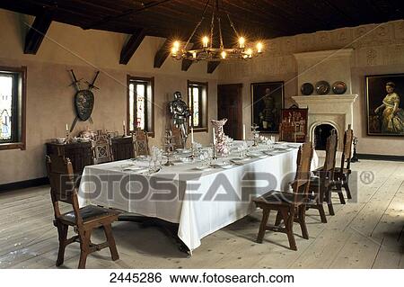 Place setting on table in castle, Saxony-Anhalt, Germany View Large Photo Image Stock Photograph - Place setting on table in castle, Saxony-Anhalt, Germany . Fotosearch