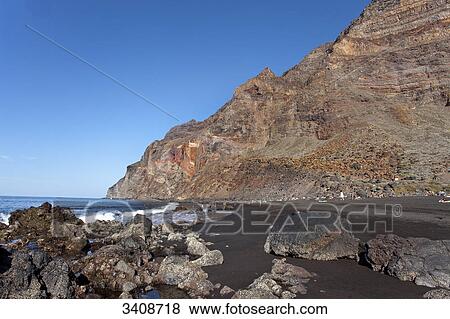 Stock Photo - Playa del Ingles, Valle Gran Rey, La Gomera, Spain . Fotosearch