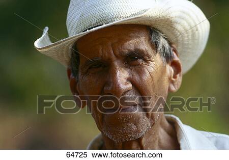 Stock Photography - Portrait of senior man, Nicaragua . Fotosearch