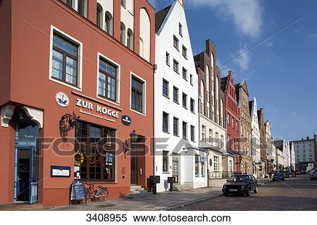 Restaurant and house fronts, Rostock, Germany View Large Photo Image Stock Photography - Restaurant and house fronts, Rostock, Germany . Fotosearch