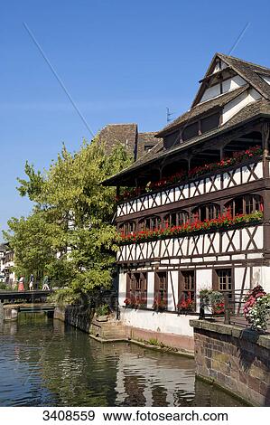 Restaurant Maison des Tanneurs, Petite France, Strasbourg, France View Large Photo Image Stock Photo - Restaurant Maison des Tanneurs, Petite France, Strasbourg, France . Fotosearch