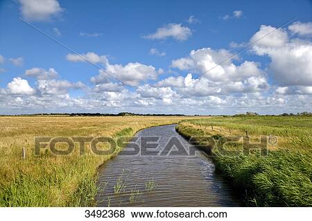 River in rural setting, Morsum, Sylt, Germany, elevated view View Large Photo Image Stock Photo - River in rural setting, Morsum, Sylt, Germany, elevated view . Fotosearch