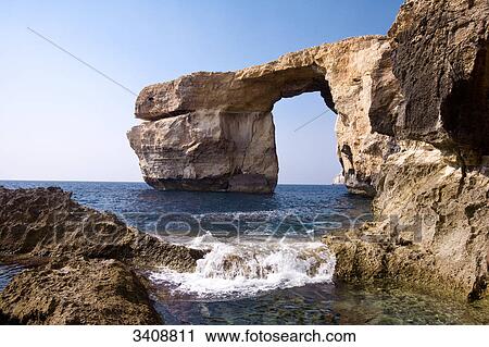 Rock formation (Azure Window), Gozo, Malta View Large Photo Image Stock Image - Rock formation (Azure Window), Gozo, Malta . Fotosearch