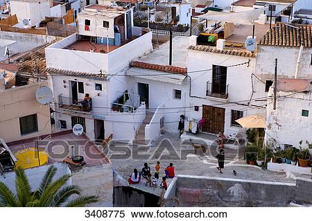 Sa Penya district, Ibiza City, Ibiza, Spain, elevated view View Large Photo Image Stock Photography - Sa Penya district, Ibiza City, Ibiza, Spain, elevated view . Fotosearch