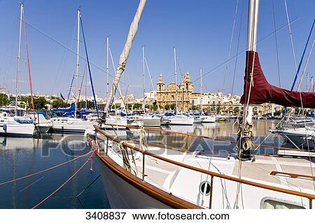Sailing yachts in the harbour of Msida, Malta View Large Photo Image Stock Photo - Sailing yachts in the harbour of Msida, Malta . Fotosearch
