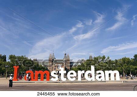 Sculpture showing phrase 'I amsterdam' outside museum, Rijksmuseum, Amsterdam, Netherlands View Large Photo Image Stock Photography - Sculpture showing phrase 'I amsterdam' outside museum, Rijksmuseum, Amsterdam, Netherlands . Fotosearch