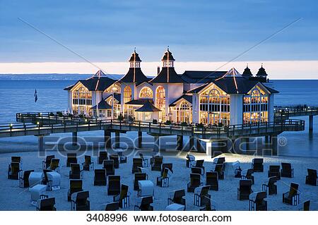 Stock Photograph - Sellin pier, Ruegen, Germany, elevated view . Fotosearch