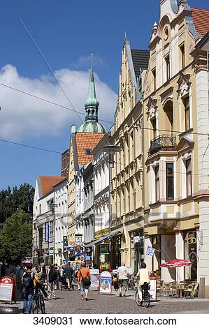 Shopping street in Stralsund, Germany View Large Photo Image Stock Image - Shopping street in Stralsund, Germany . Fotosearch