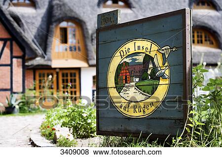 Sign of a Hotel in Goetemitz, Rambin, Ruegen View Large Photo Image Stock Photo - Sign of a Hotel in Goetemitz, Rambin, Ruegen . Fotosearch