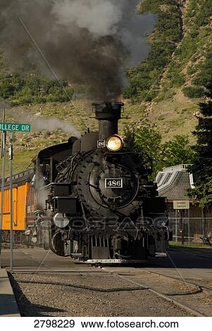 Stock Photo - Silverton train on track, Durango, Colorado, USA . Fotosearch