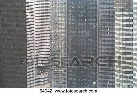 Stock Image - Skyscrapers in city, La Defense, Paris, France . Fotosearch