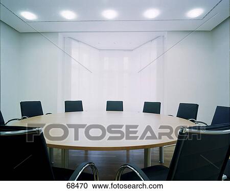 Tables and chairs in conference room View Large Photo Image Stock Image - Tables and chairs in conference room . Fotosearch