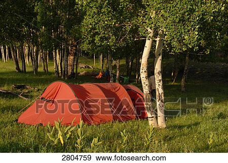 Stock Photo - Tent in field, New Mexico, USA . Fotosearch