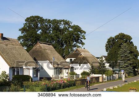 Thatched-roof houses in Zempin, Usedom, Germany View Large Photo Image Picture - Thatched-roof houses in Zempin, Usedom, Germany . Fotosearch