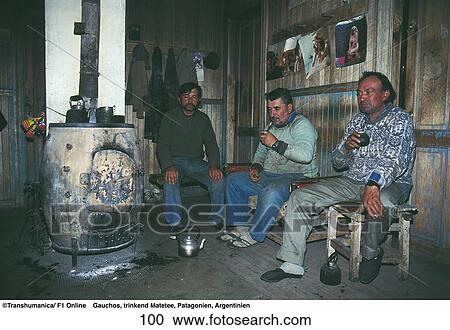 Three gauchos drinking mate tea, Patagonia, Argentina, South America View Large Photo Image Stock Image - Three gauchos drinking mate tea, Patagonia, Argentina, South America . Fotosearch