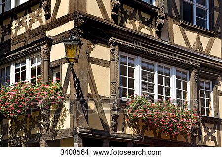 Timber-framed house in Petite France, Strasbourg, France, detail View Large Photo Image Picture - Timber-framed house in Petite France, Strasbourg, France, detail . Fotosearch