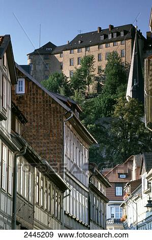 Timber-framed houses in town, Grosses Schloss, Blankenburg, Saxony-Anhalt, Germany View Large Photo Image Stock Photo - Timber-framed houses in town, Grosses Schloss, Blankenburg, Saxony-Anhalt, Germany . Fotosearch