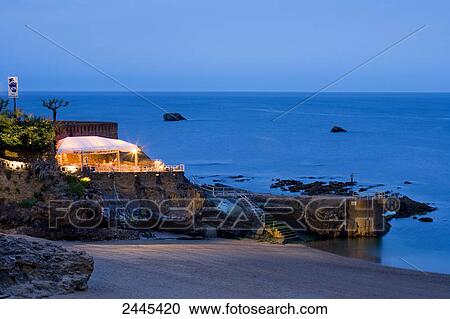 Tourist resort at rocky coast, Port Vieux, Biarritz, Pyrenees-Atlantiques, Aquitaine, France View Large Photo Image Stock Image - Tourist resort at rocky coast, Port Vieux, Biarritz, Pyrenees-Atlantiques, Aquitaine, France . Fotosearch
