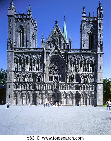 Tourists at ancient cathedral, Nidaros Cathedral, Trondheim, Norway View Large Photo Image Stock Image - Tourists at ancient cathedral, Nidaros Cathedral, Trondheim, Norway . Fotosearch